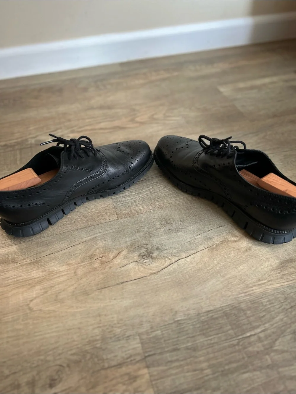 Cole Haan ZERØGRAND Wingtip Oxford Dress Shoes Black Leather Men’s Size 9